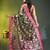 Forest green floral zari woven organza saree