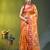 Orange floral zari woven organza saree