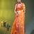 Orange floral zari woven organza saree