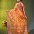 Orange floral zari woven organza saree