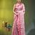 Baby pink floral zari woven organza saree