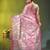 Baby pink floral zari woven organza saree