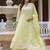 Lemon yellow embroidered anarkali kurta set with dupatta
