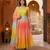 Designer multicolor ombre anarkali suit with dupatta