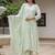 Pastel green embroidered anarkali kurta set with dupatta