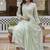 Pastel green embroidered anarkali kurta set with dupatta