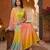 Designer multicolor ombre anarkali suit with dupatta