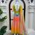 Designer multicolor ombre anarkali suit with dupatta