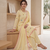 Pastel yellow embroidered farshi salwar suit with dupatta