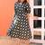 V neck black cotton A line dress