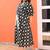 V neck black cotton A line dress