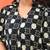 V neck black cotton A line dress