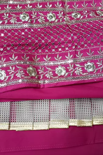 Jacquard Pink Embroidered Lehenga Choli with Dupatta