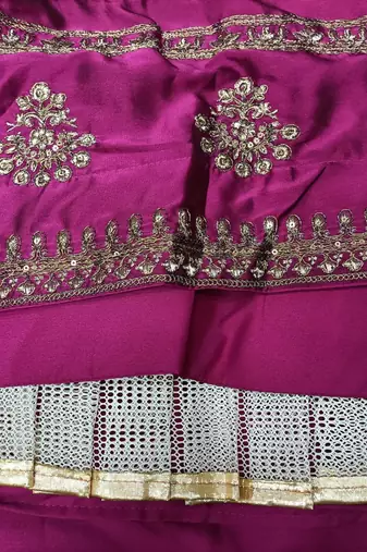 Art Silk Pink Embroidered Lehenga Choli with Dupatta For Women
