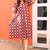 V neck purple cotton A line dress