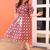 V neck purple cotton A line dress