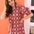 V neck purple cotton A line dress