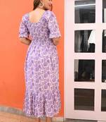 Purple cotton tier dress