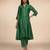 Green embroidered chanderi anarkali kurta set