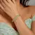 18k Gold Plated Mint Green Emerald Bracelet, Cubic Zirconia Wedding Bangle, Indian Bridal Jewelry