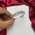 Silver Plated Art Deco Ruby CZ Bridal Kada Bracelet, Royal Indian Bangle
