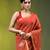 Red tissue saree with lotus woven design