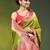 olive green zari woven crepe khaddi saree