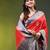 red zari woven crepe khaddi saree