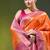 orange zari woven crepe khaddi saree
