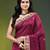 magenta cotton blend saree with floral motifs
