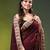 maroon cotton blend saree with floral motifs