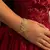 Gold Kada Bracelet with Marquise Cz Stones, Geometric Indian Bridal Bangle
