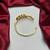 Gold Kada Bracelet with Marquise Cz Stones, Geometric Indian Bridal Bangle