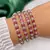 Emerald Cut Ruby CZ Bangle Set of 4 – Stackable Bridal Bracelets
