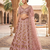 Elegant Dusty Rose Pink Embroidered Bridal Lehenga Choli with Dupatta