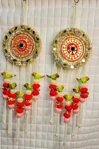 handmade decorative wall hangingtraditional mdf parrot hanging decoration (pack of 2)