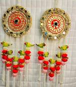 handmade decorative wall hangingtraditional mdf parrot hanging decoration (pack of 2)