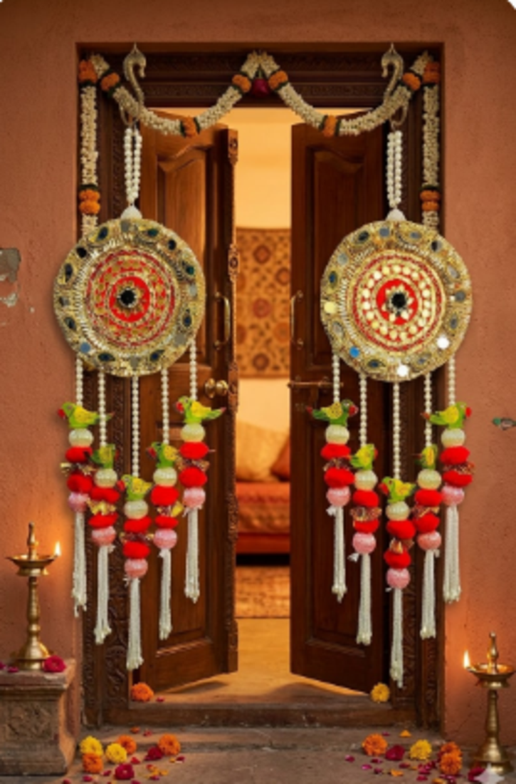 handmade decorative wall hangingtraditional mdf parrot hanging decoration (pack of 2)