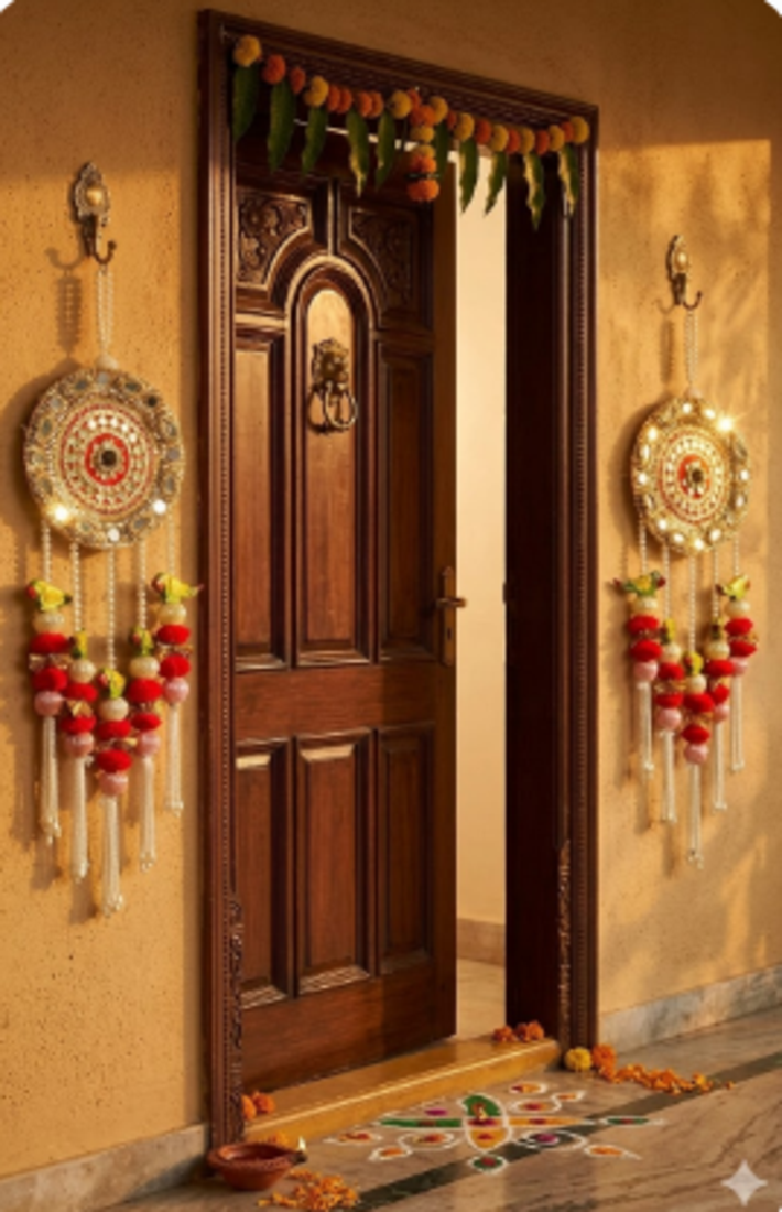 handmade decorative wall hangingtraditional mdf parrot hanging decoration (pack of 2)