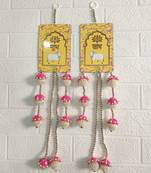 handmade cow painting latkan hanging decorations wall door hanging toran for rajasthani home decoration (pack of 2)