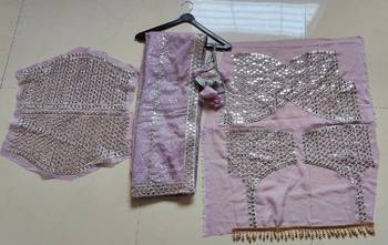 Ashpink Organza Sequin And Paper Mirror Work Lehenga Choli For Wedding  6