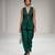 Green embroidered modal silk co ord set