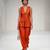 Orange embroidered modal silk co ord set