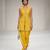Yellow embroidered modal silk co ord set