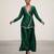 Green embroidered assam satin co ord set