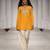 Mustard yellow embroidered mul chanderi kurta co ord set