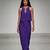 Purple embroidered assam satin skirt set