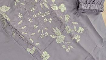 Women's chanderi silk blend sequin embroidered purple kurta pant set with chanderi dupatta 6