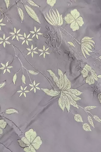 Women's chanderi silk blend sequin embroidered purple kurta pant set with chanderi dupatta
