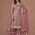Pink net heavy thread embroidery, zari with sequins work salwar kameez